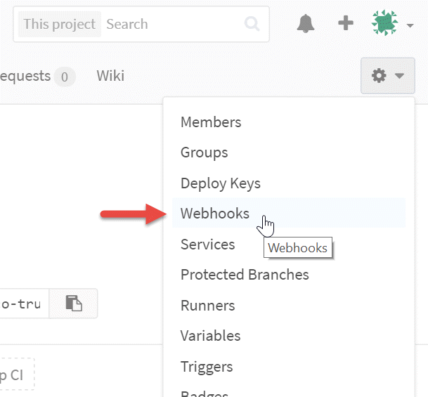 Webhooks Menu