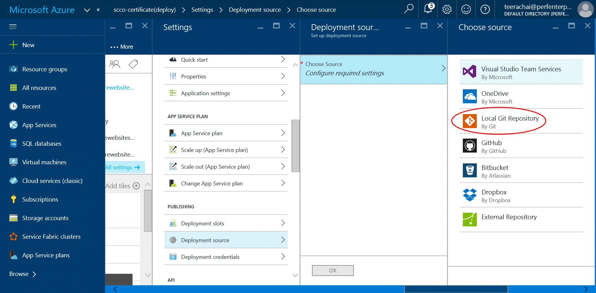 Local Git Repository Option Local Git Repository Option